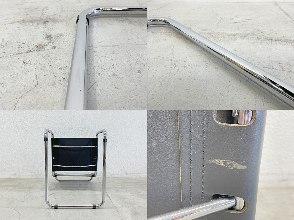 マルト・スタム Mart Stam S33 カンティレバー アームレス サイドチェア バウハウス リプロダクト デザイナーズ家具 本革 IDC大塚家具購入 B 〓