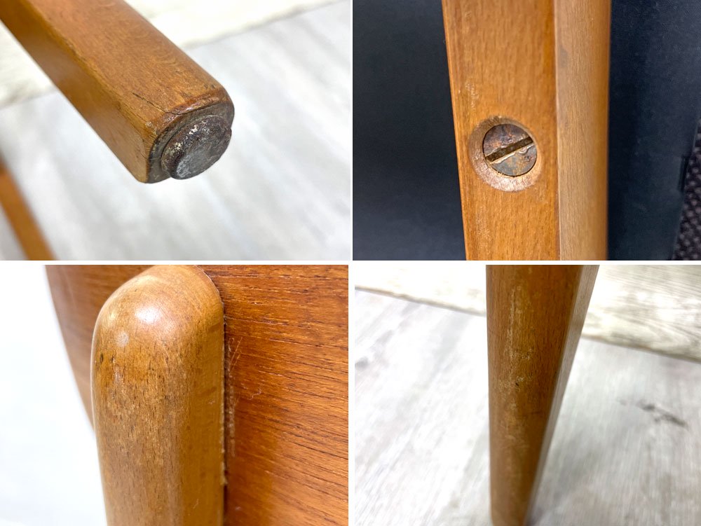 デンマークビンテージ Danish Vintage チーク×ビーチ材 ダイニングチェア ファブリック 北欧家具 ●