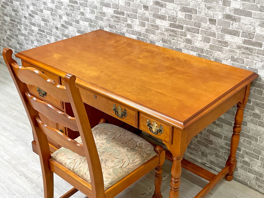 横浜ダニエル DANIEL キャシー Kathy ハイバックサイドチェア ダイニングチェア A-550 樺桜材 ファブリック プリマベーラ アーリーアメリカン クラシカル 定価¥145,200- ●