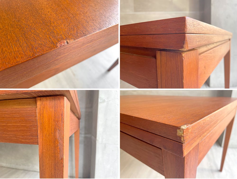 デンマークビンテージ Danish Vintage チーク材 エクステンション 伸長式 ダイニングテーブル 120~200cm 北欧家具 デンマーク♪