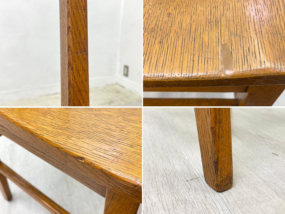 USビンテージ Vintage チャーチチェア ダイニングチェア オーク無垢材 ミッションスタイル 米国家具 A ●