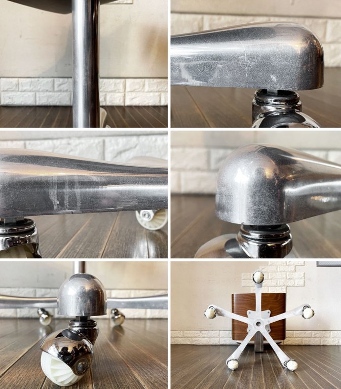 イデー IDEE ビアンチェア BIAN CHAIR ワークチェア デスクチェア ブナ材フレーム ビニールレザー ホワイト キャスターベース 定価¥118,800- 廃番 ◎