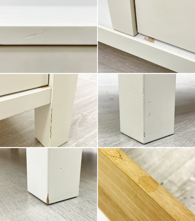 モモナチュラル Momo Natural シエル CIELE 1200 TV BOARD AVボード W120cm パイン無垢材 ホワイト 定価¥59,000- ●