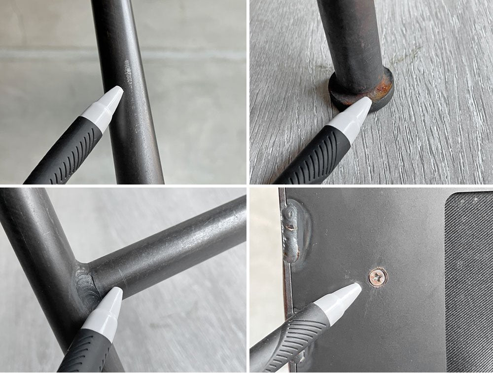 トラックファニチャー TRUCK FURNITURE スットチェア SUTTO CHAIR オーク無垢材 レザー アイアン インダストリアル 廃番 A ♪