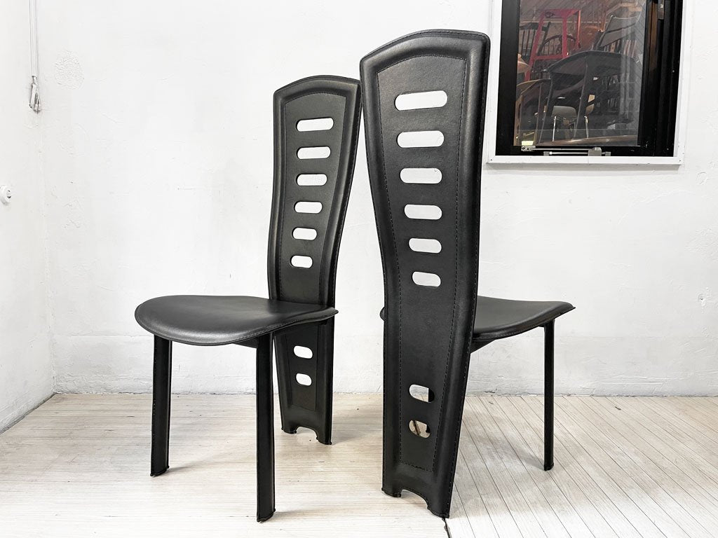 IDC大塚家具 OTSUKA ダイニングチェア ハイバックチェア レザー ブラック 8339N-R3 参考定価 ¥18,900- 廃番 A ★