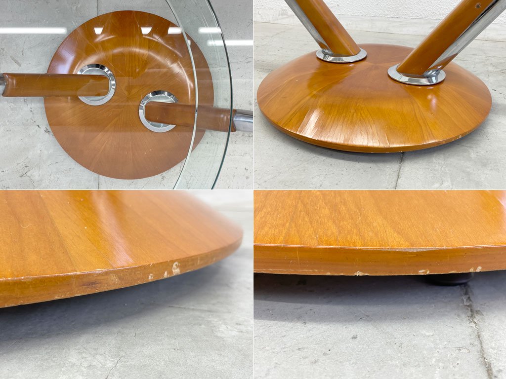 ロナルドシュミット Ronald Schmitt 可動式 ガラステーブル コーヒーテーブル サイドテーブル ドイツ モダンデザイン 〓