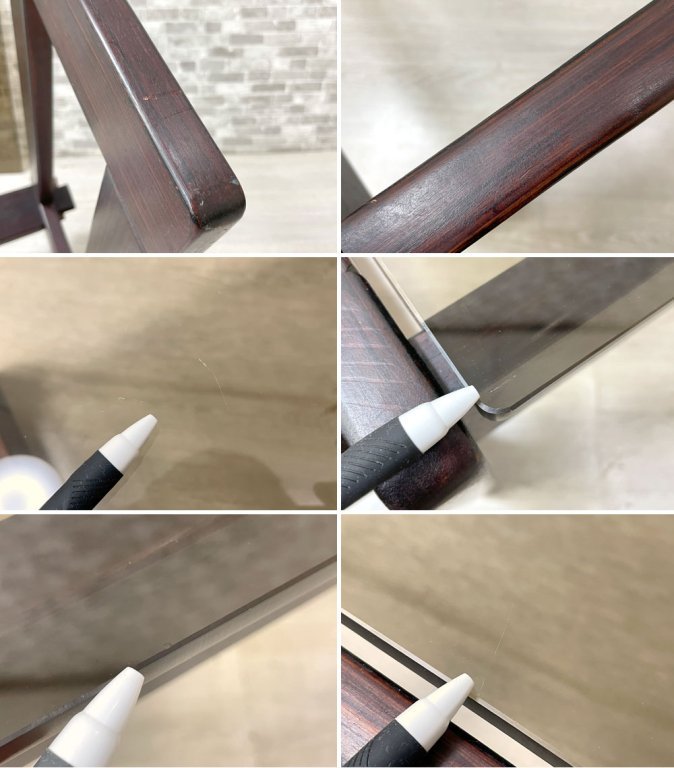 エムピーレイファー MP Lafer ガラストップ サイドテーブル 無垢材フレーム パーシヴァル・レイファー Percival Lafer デザイン 楔止め ブラジリアンビンテージ ●