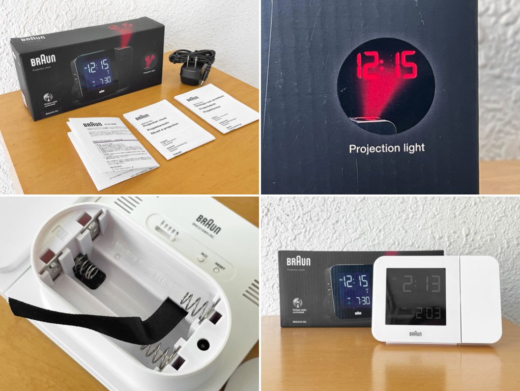 ブラウン BRAUN BNC015-RC デジタルプロジェクション アラームクロック 卓上時計 ホワイト プロジェクション機能 ドイツ 展示品 A ◇