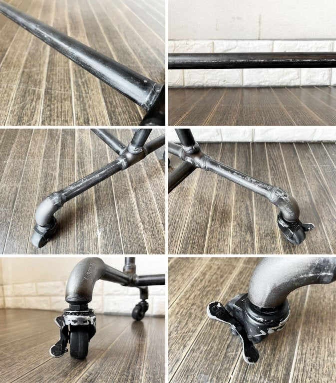 ダブルスタンダード W STANDARD ハンガーラック Hanger Rack HR-01BK キャスター付 ガス管 W100cm インダストリアルスタイル 定価¥20,680- ◎