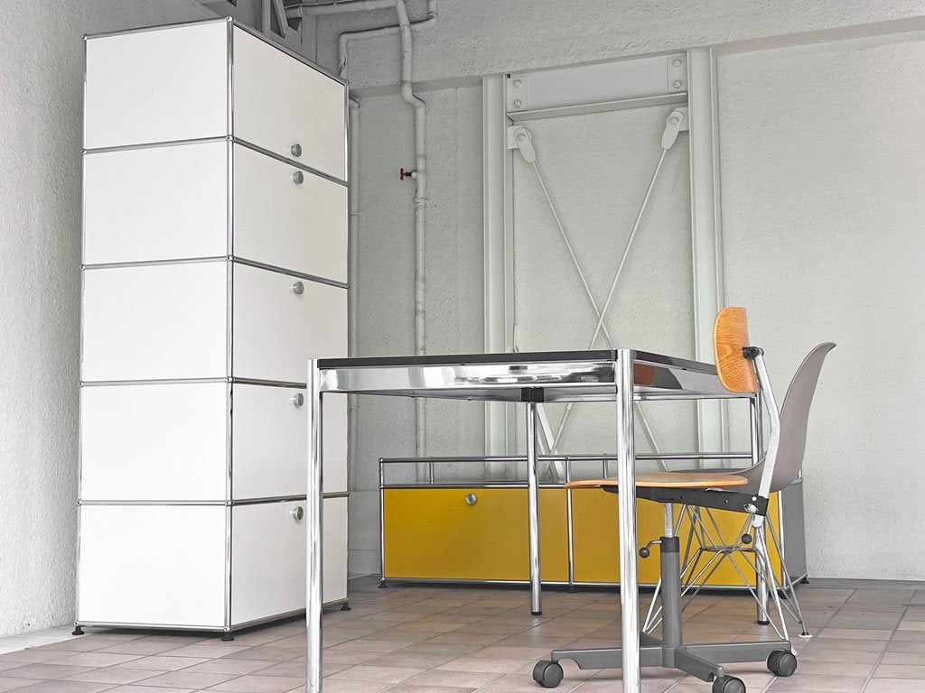 ユーエスエムハラー USM Haller モジュラーファニチャー ハラーテーブル ワークテーブル ダイニングテーブル パールグレーラミネート天板(ホワイト) W150cm ◇