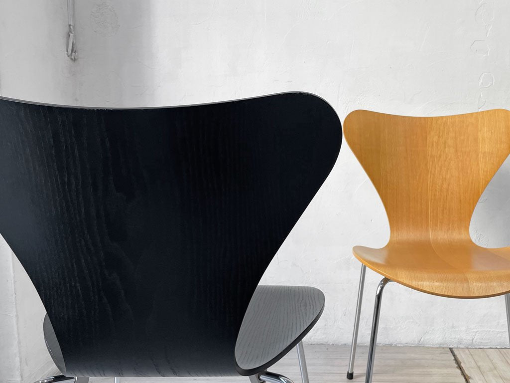 フリッツハンセン Fritz Hansen 3107 セブンチェア カラードアッシュ ブラック アルネ・ヤコブセン Arne Jacobsen デンマーク 北欧家具 ★