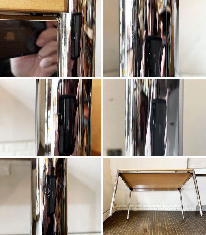 ユーエスエムハラー USM Haller モジュラーファニチャー ハラーテーブル ビーチ材天板 W125×D75cm 高さ調節機能付 ナチュラルモダン ◎