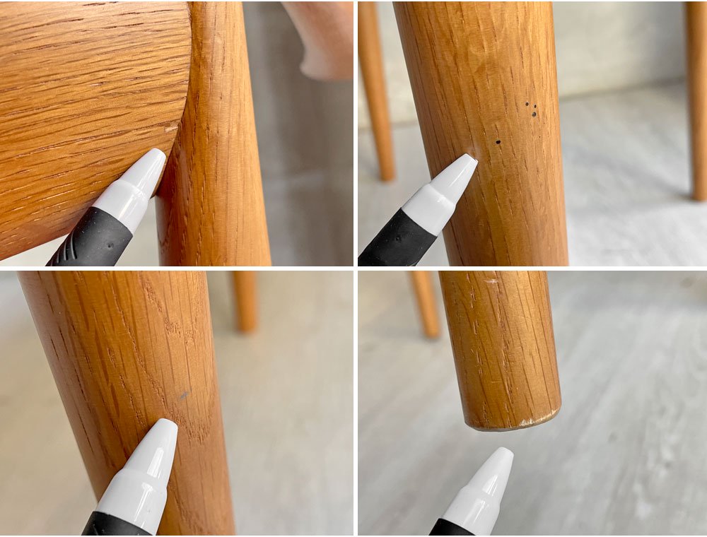 日進木工 NISSIN ホワイトウッド WHITE WOOD ダイニングチェア WOC-132 オーク カバーリング レッド グレー 替えカバー付き 合計定価\72,600- ♪