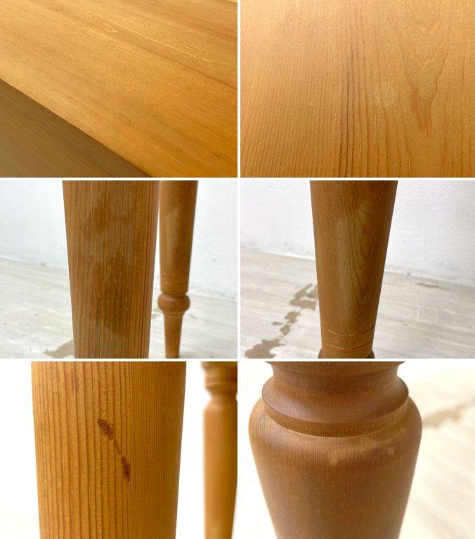 カントリースタイル パイン無垢材 ドレッサーデスク 両袖机 W100cm 引出し付 ●