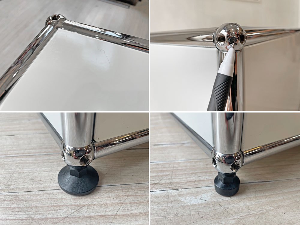 ユーエスエムハラー USMハラー USM Haller モジュラーファニチャー AVボード ローボード キャビネット ドロップダウンドア 2列1段 ピュアホワイト ライトグレー ★