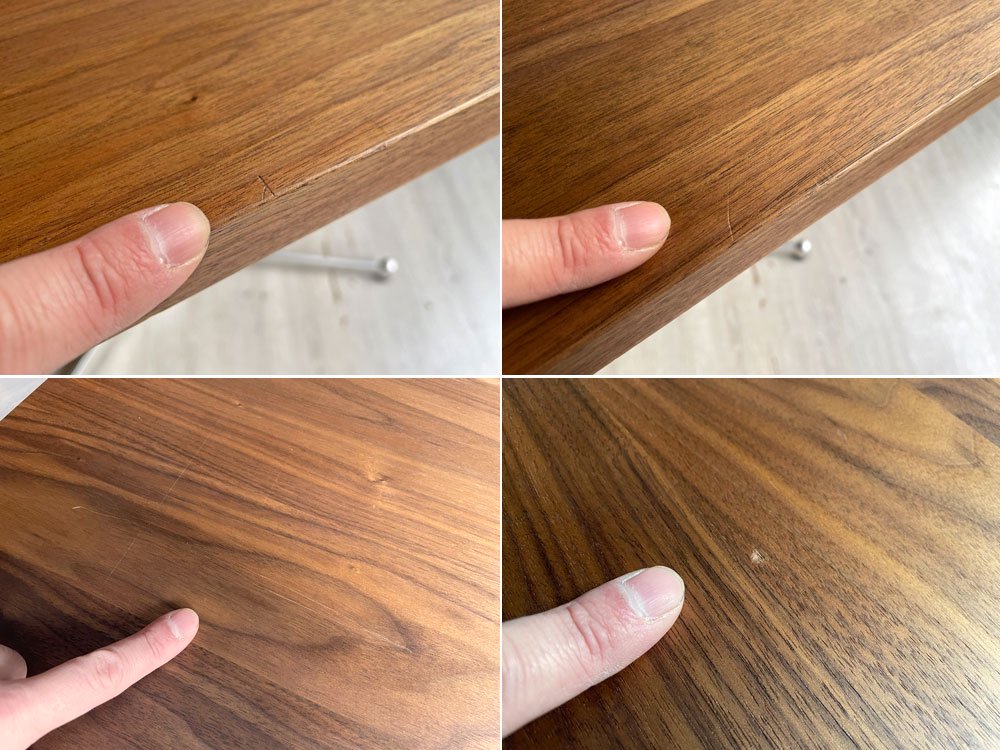 グリニッチ greeniche カフェテーブル Cafe Table 900×700 ウォールナット材 Xレッグ ミッドセンチュリースタイル 定価78,000- ♪