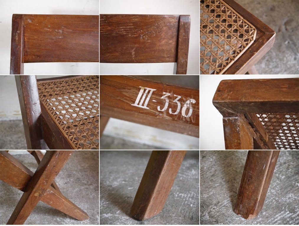 ピエール・ジャンヌレ Pierre Jeanneret ライブラリーチェア Library Chair 後期 Urmila Eulie Chowdhury 1959~ ビンテージ 希少 ■