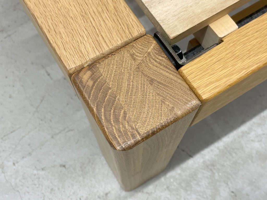 無印良品 MUJI セミダブルサイズ ベッドフレーム オーク無垢材 ベッド下収納付 W120cm 廃盤 ナチュラル 定価¥65,000 〓