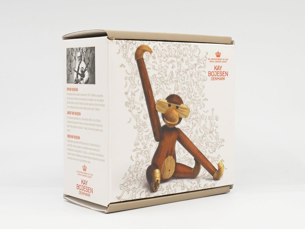 カイボイスン Kay Bojesen モンキー Monkey チーク材 MINI 現行品 デンマーク 箱付き 美品 ●
