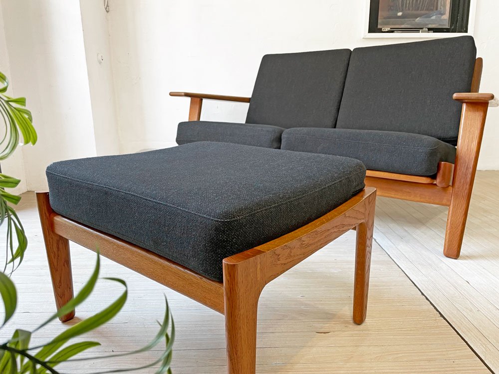ゲタマ GETAMA ビンテージ GE290 オットマン オーク無垢材 ファブリック スプリングクッション ハンス・J・ウェグナー 北欧家具 デンマーク ★