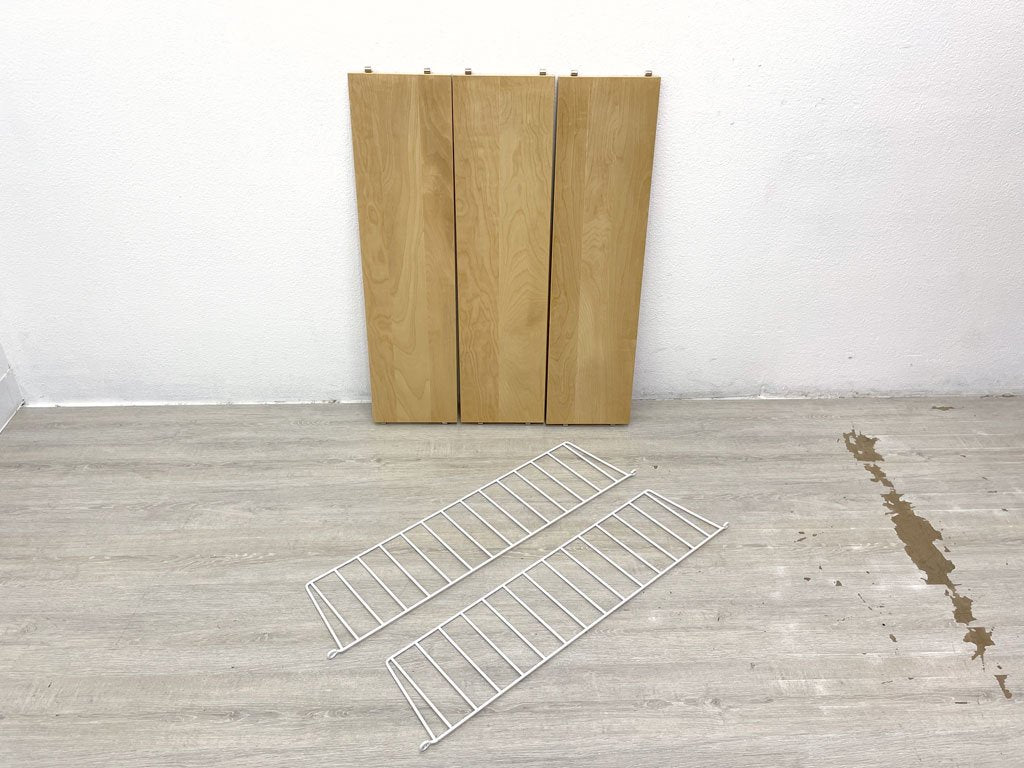 ストリングファニチャー String Furniture システムベーシック system BASIC 78x20 シェルフシステム ウォールシェルフ 3段 オーク材 ホワイトフレーム ●