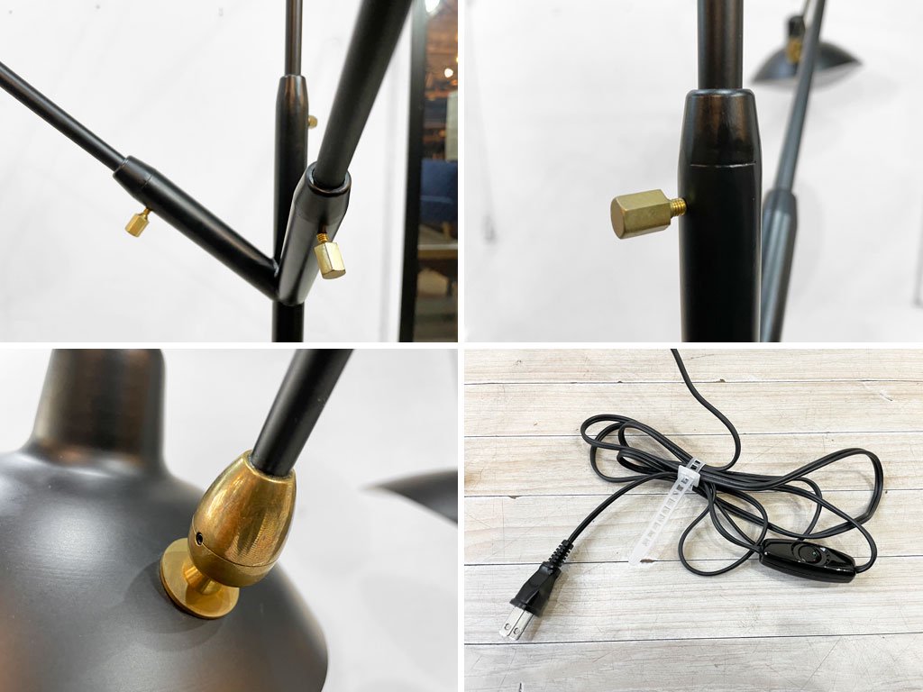 イデー IDEE ランパデール トワ ルミエーレ LAMPADAIRE 3 LUMIERES セルジュ・ムーユ Serge Mouille フロアスタンドライト 定価 ¥310,000- ★