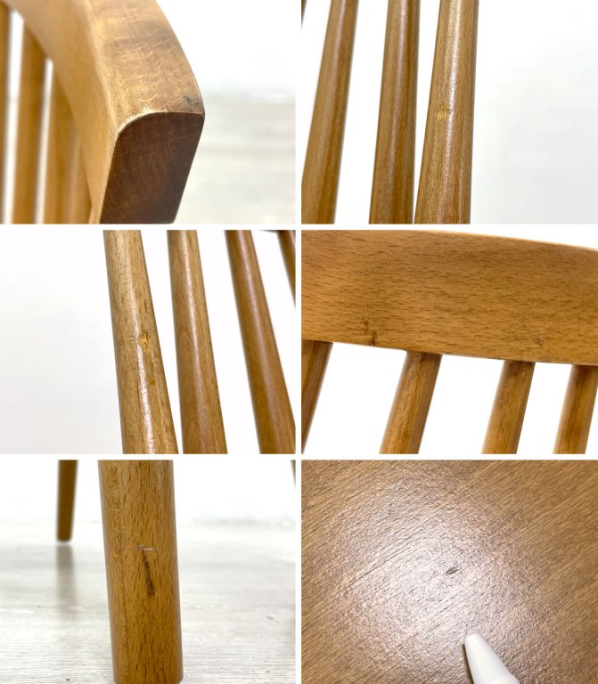 イデア IDEA ダイニングチェア 5910 ORZ アームレス ビーチ材 ライトオーク色 ラッカー仕上げ ポーランド FAMEG社製 北欧スタイル 定価¥24,800- A ●