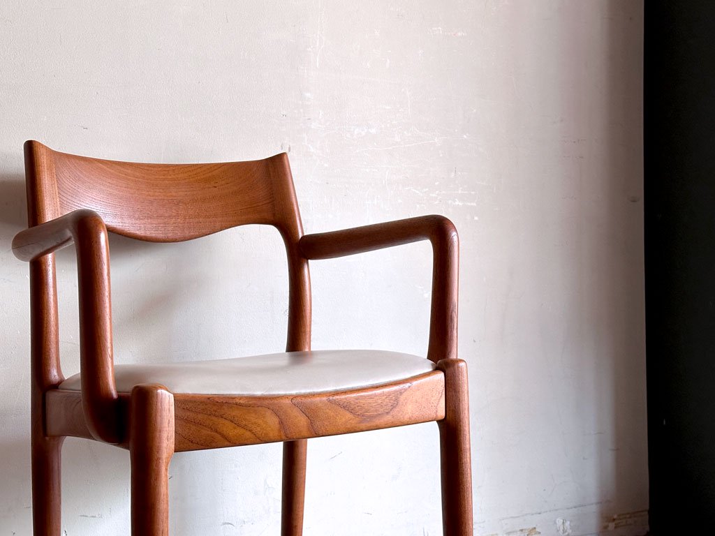 JK Mobler チーク無垢材 アームチェア Juul Kristensen 60’s 北欧 ビンテージ ダイニングチェア ■