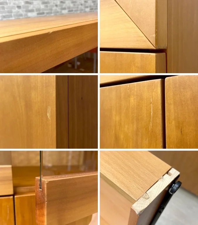 ポラダ porada サラ Sarah キャビネット カップボード チェリー材 タルジオ・コルツァーニ Tarcisio Colzani 食器棚 ガラス扉 ミニマル イタリアモダン ●