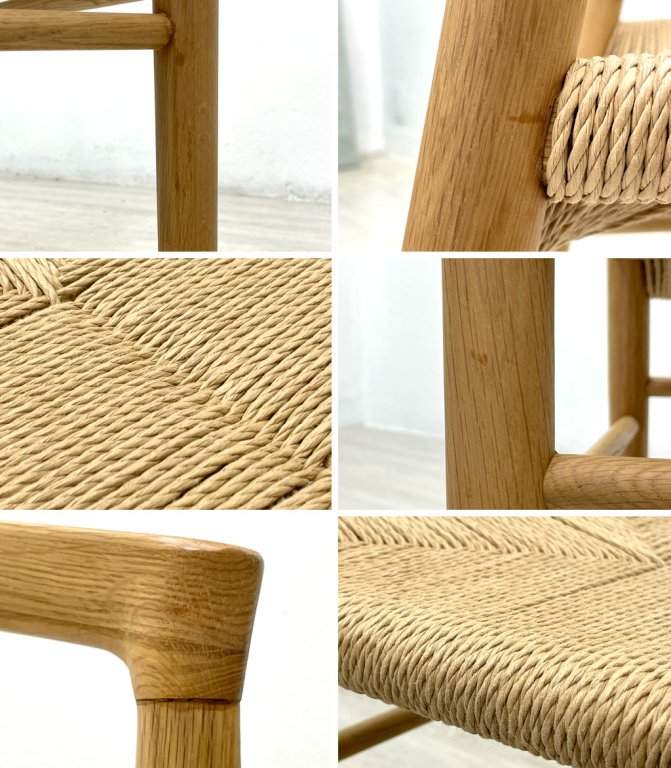 無印良品 MUJI オーク材 ペーパーコードアームチェア ダイニングチェア ラッカー塗装 北欧スタイル 定価¥39,900- ●