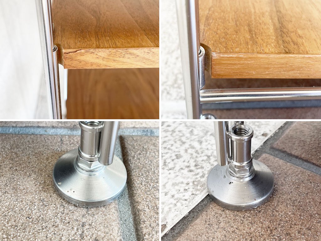 無印良品 MUJI ステンレスユニットシェルフ オープンシェルフ ウォールナット材 棚板4枚 H120cm シンプル ナチュラル 定価25,900円 ◇