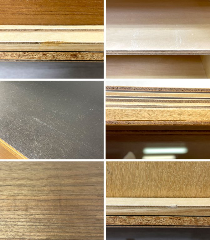 フランジ プライウッド FLANGE plywood スチールレッグキャビネット STEEL LEG CABINET ナラ ウォールナット スチール ガラス 食器棚 飾り棚 定価¥264,000- ●