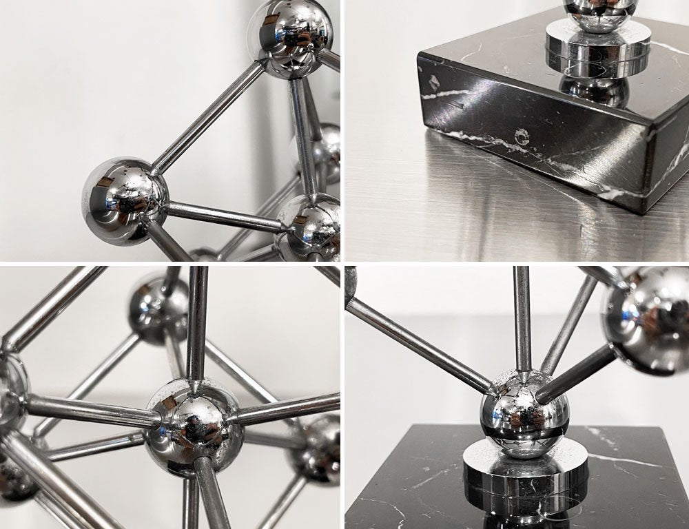 ベルギー ブリュッセル万博 アトミウム Atomium 模型 ミニチュア オブジェ ステンレススチール×大理石ベース 1958年 ビンテージ ◇