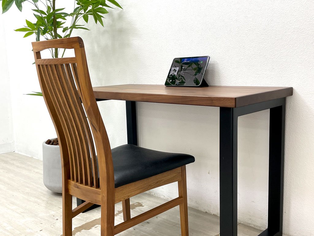 アクタス ACTUS FJデスク テーブル ウォールナット材 ウレタン塗装 ラバーウッド ブラック マット塗装 W110cm ●