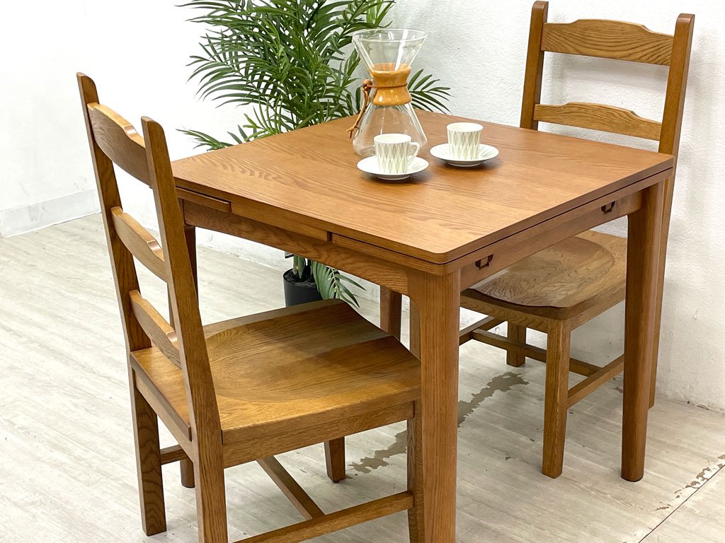 ウニコ unico トリト TRITO エクステンション ダイニングテーブル 伸長式 オーク材 ブラウン色 W75 シンプル 北欧スタイル ●