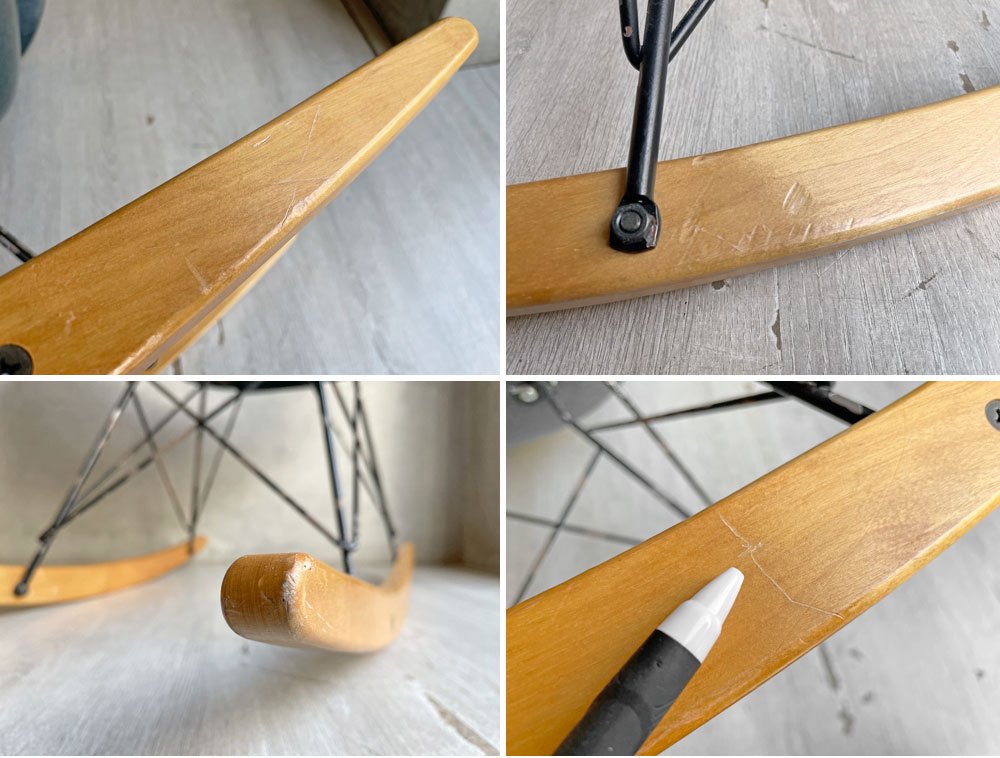 ハーマンミラー Herman Miller アームシェルチェア 2nd ロッカーベース ネイビー FRP ビンテージ GATC社 フレイムロゴ イームズ ミッドセンチュリー 希少 ♪