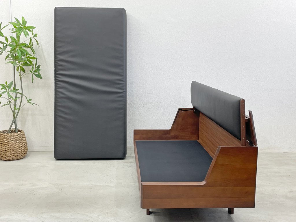 アデペシュ a.depeche ラクト デイベッド RUCT DAY BED PVCレザー シングルベッド 3シーターソファ ポケットコイル 廃盤 〓