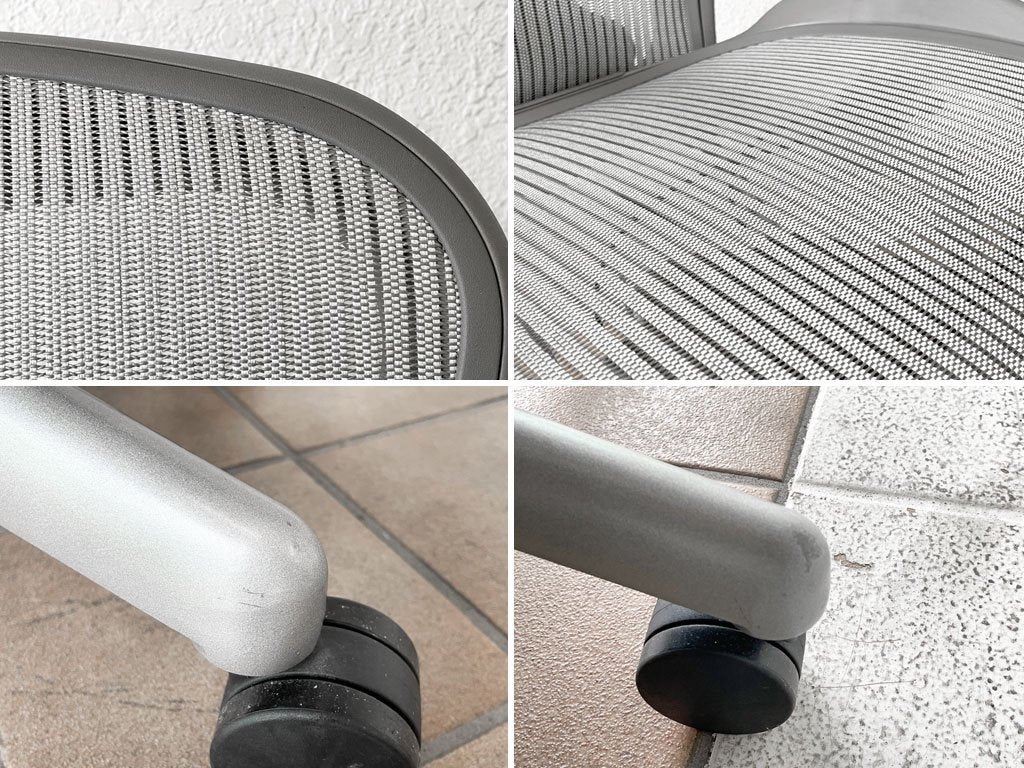 ハーマンミラー Herman Miller アーロンチェア Bサイズ ポスチャーフィット フル装備 チタニウムカラーベース デスクチェア オフィスチェア バナナクッション新品 ◇