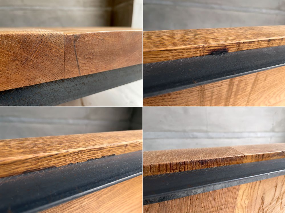 スクエアファニチャー SQUARE FURNITURE スクエア ローテーブル オーダー品 オーク無垢材 アイアン 85×85 正方形 インダストリアル ♪