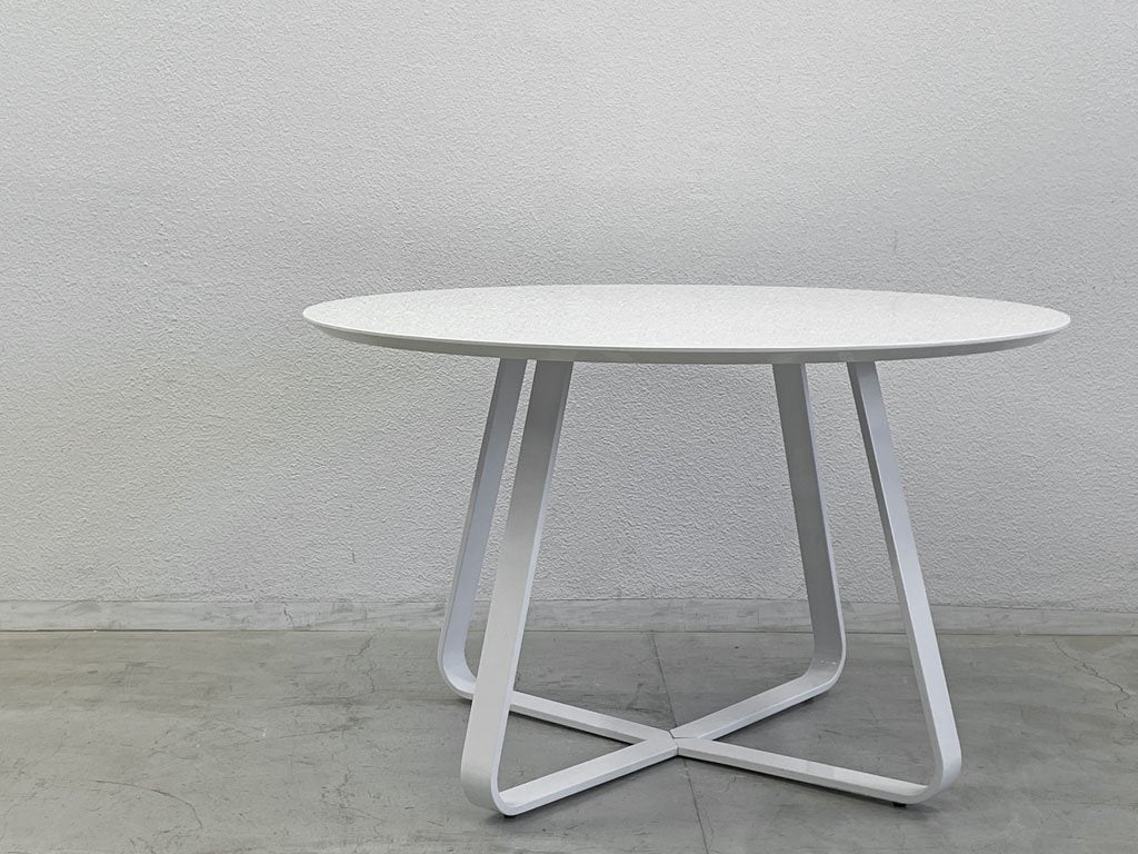 あずま工芸 AZUMA トコムインテリア TOCOM interior クロップ ダイニングテーブル 直径120cm ハイグロスホワイト モダンデザイン 〓