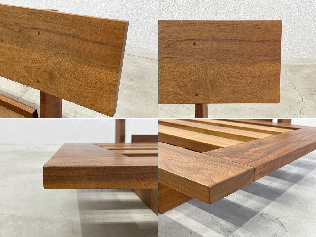 マスターウォール MasterWal アカセ木工 モノソファ Mono sofa 3シーター 180cm ブラック 牛革 カウレザー ウォールナット無垢材 64万円 〓