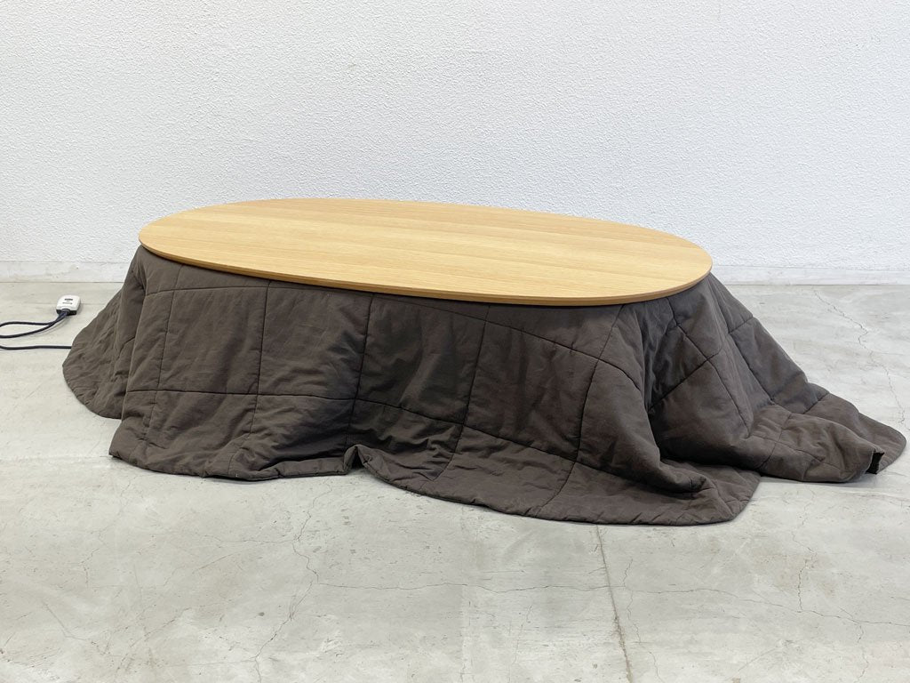 無印良品 MUJI 楕円こたつ オーク材 ナチュラル フラットヒーター 2020年製 MJ-KD1-N 134cm 動作確認済 〓