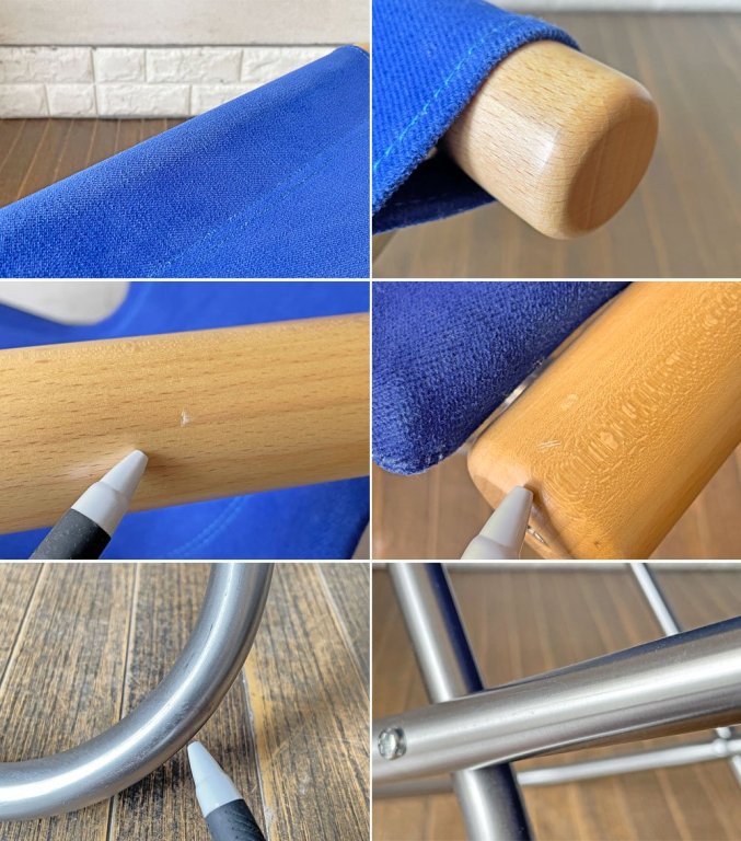 ニーチェア エックス Ny chair X フォールディングチェア ロッキング オットマン付 ナチュラル ブルー ハイバック 折畳 チェア 新居猛 MoMA 定価総額¥85,800- ◎