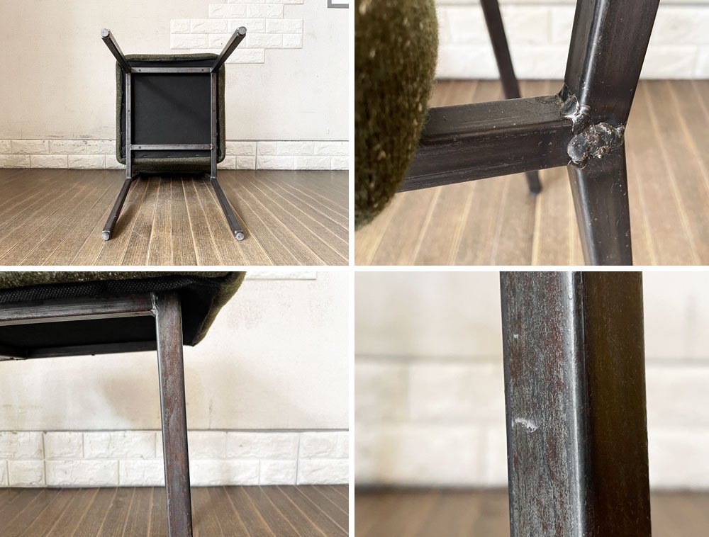 ジャーナルスタンダードファニチャー j.s.F リージェント REGENT CHAIR ダイニングチェア ファブリックシート カーキ スチール脚 定価¥28,600- 廃番 B ◎