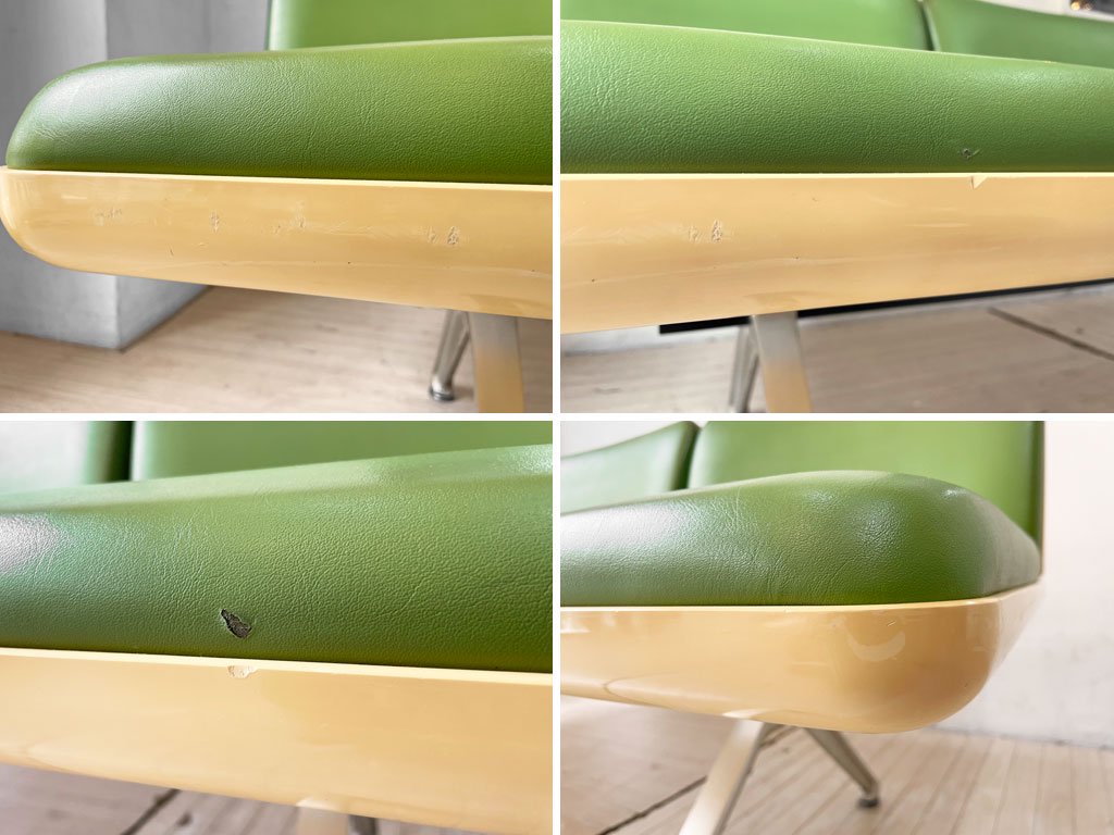 イトーキ ITOKI ビンテージ フリーダムチェア 3シーター 3人掛けベンチ ミッドセンチュリー スペースエイジ ジャパニーズモダン 長大作 廃番希少 ★