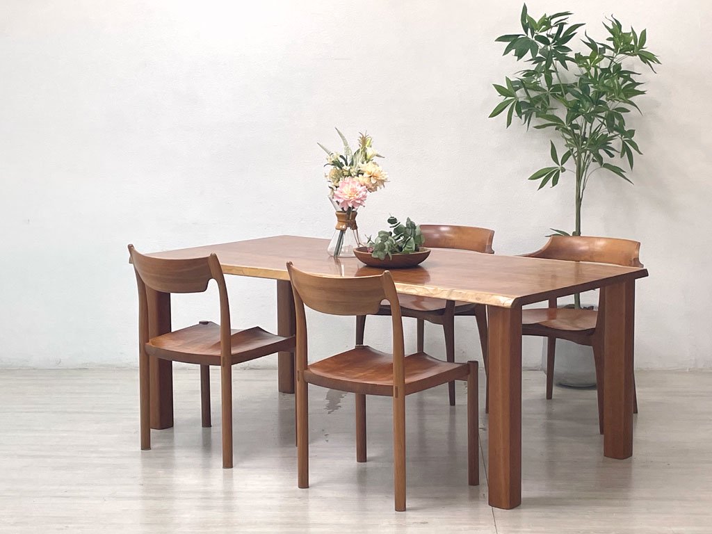 家具蔵 KAGURA ネイチャー2 TABLE NATURE ダイニングテーブル チェリー無垢材 耳付き W180cm クラフト家具 ●