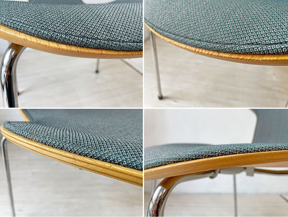 フリッツハンセン Fritz Hansen グランプリチェア GRAND PRIX CHAIR フロントパディング グレー系ファブリック オーク材 アルネ・ヤコブセン 北欧 デンマーク ★