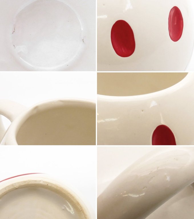 マッコイ社 McCOY ハッピーフェイス スマイルマグカップ ホワイト 陶器 USビンテージ ●