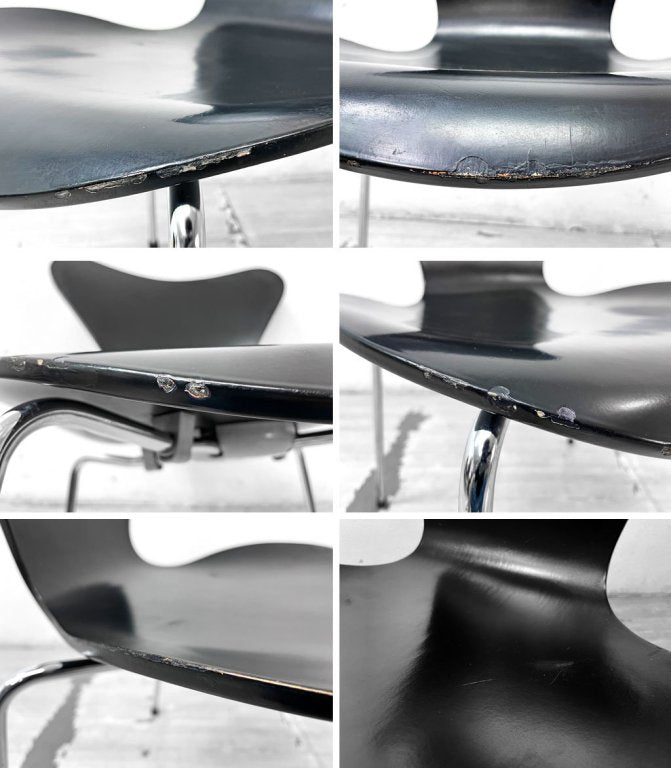 フリッツハンセン Fritz Hansen セブンチェア ブラックラッカー アルネ・ヤコブセン Arne Jacobsen スタッキングチェア デンマーク 北欧家具 D ●