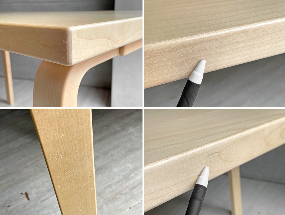 アルテック artek テーブル 80A TABLE 80A ダイニングテーブル デスク アルヴァ・アアルト ナチュラルラッカー 北欧 フィンランド 定価¥157,300- ♪